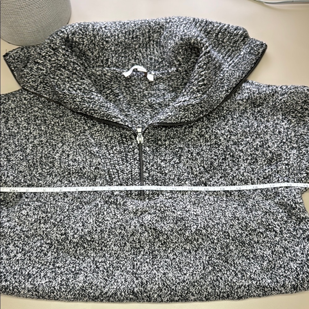 LOFT Half Zip Black and White SweaterSize Small - Picture 7 of 9